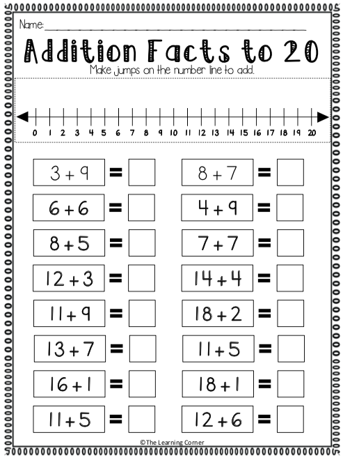 addition-number-line-worksheet
