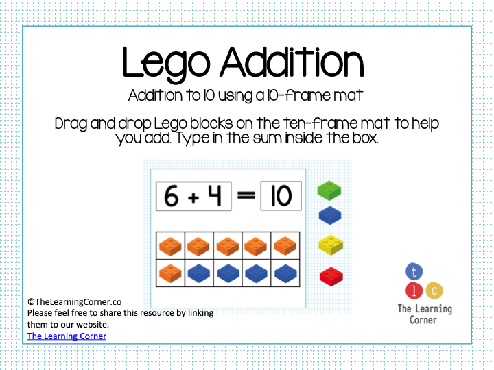 Addition to 10 activity