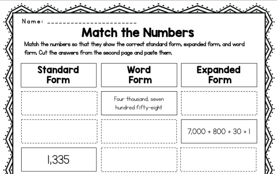 Representing Numbers Standard Form, Word Form, and Expanded Form The