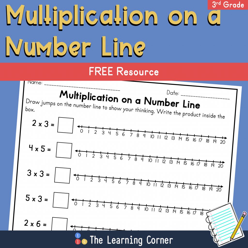 Multiplication on a Number Line Free Worksheet