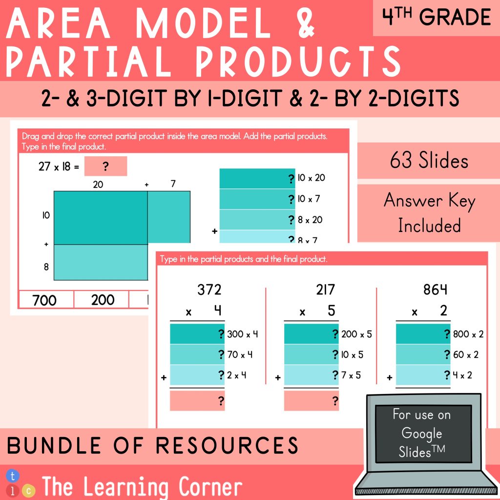 4th grade area model and partial product multiplication