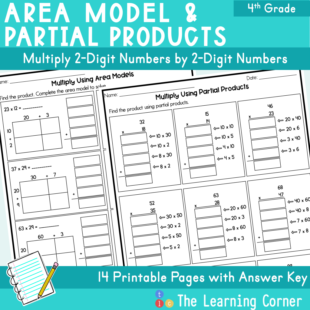 Area Model Multiplication Practice worksheets