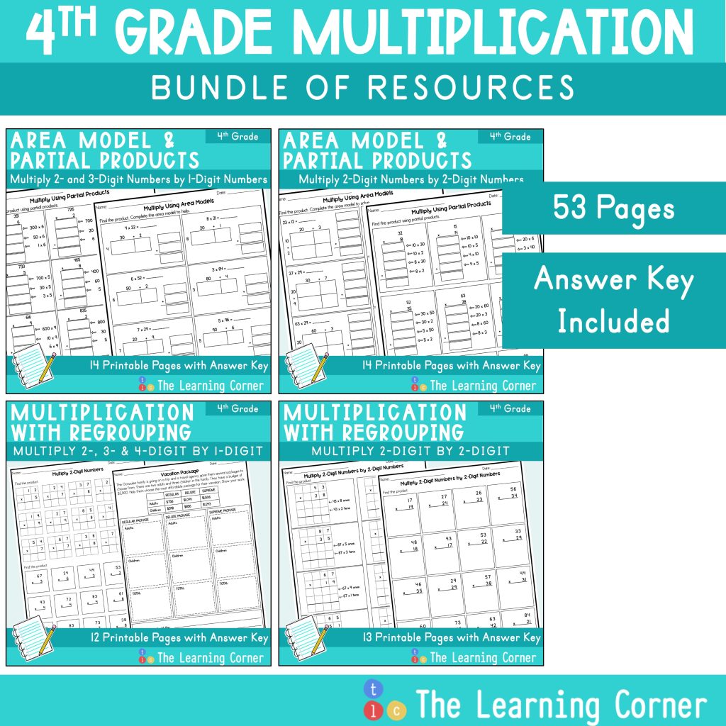 4th grade multiplication worksheets