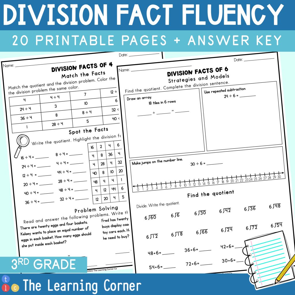 Division fact fluency worksheet