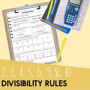 math worksheet divisibility rule