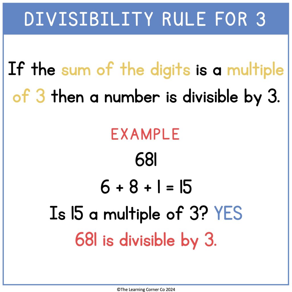 divisibility rule for 3