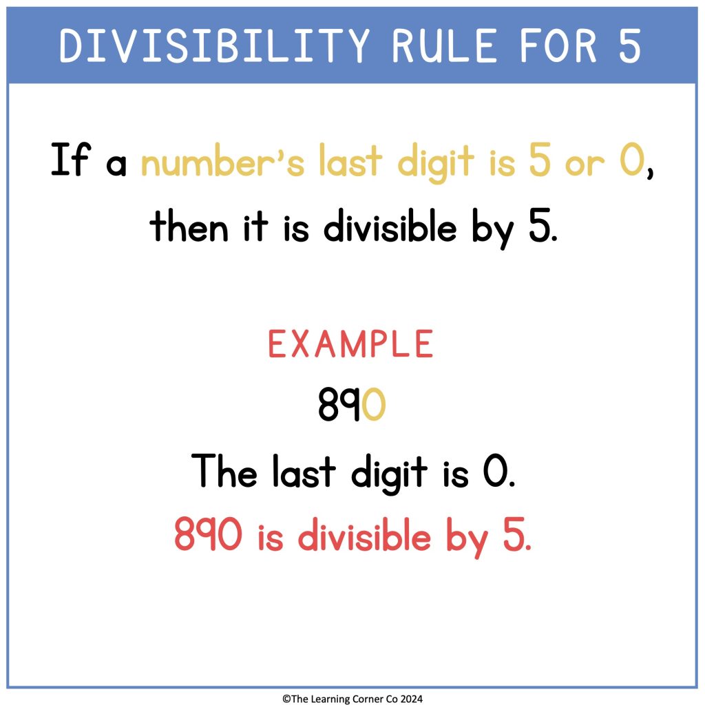 rule of divisibility for 5