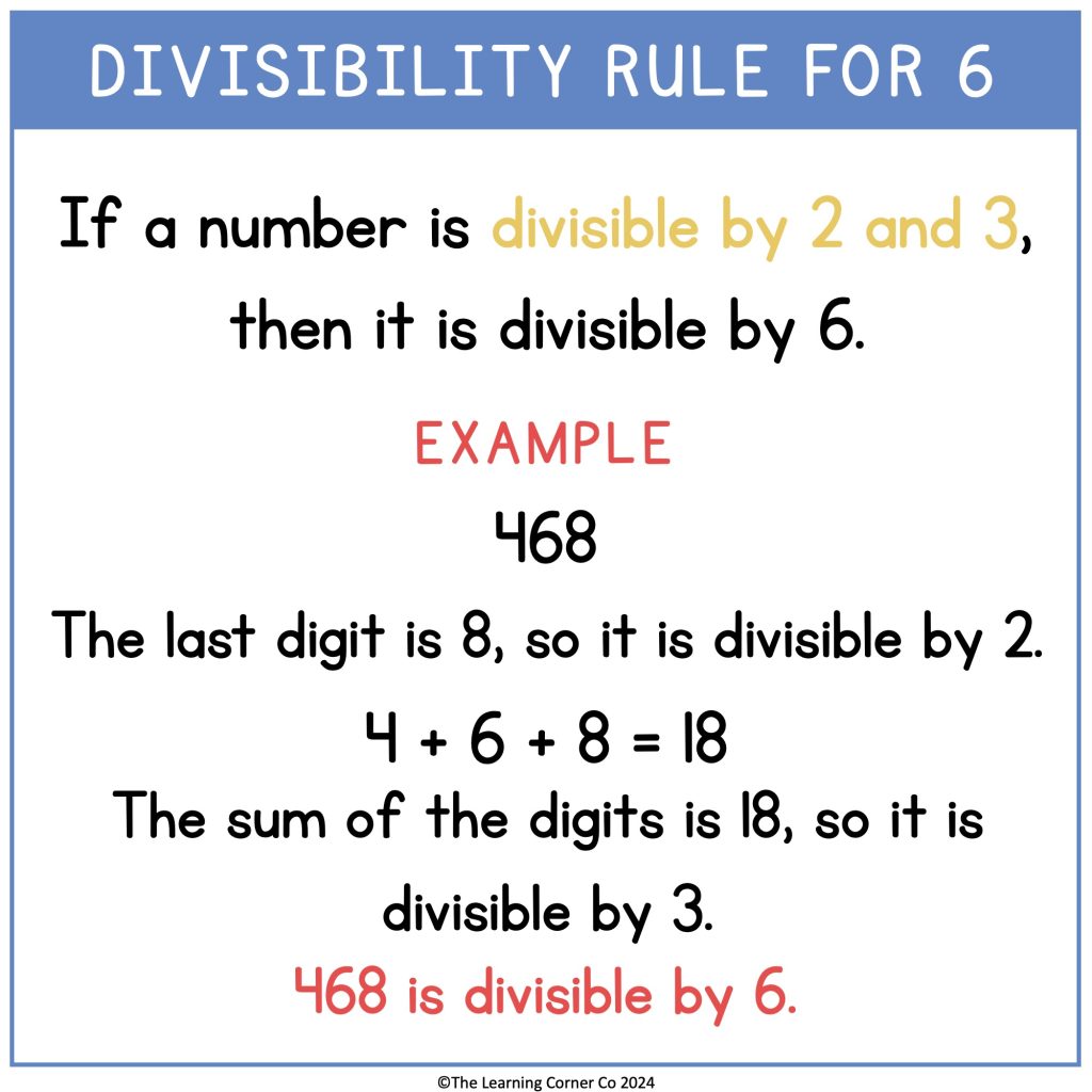 rule of divisibility for 6