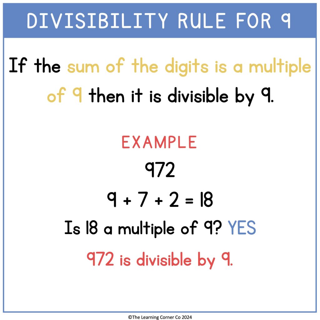 9 divisibility test and example