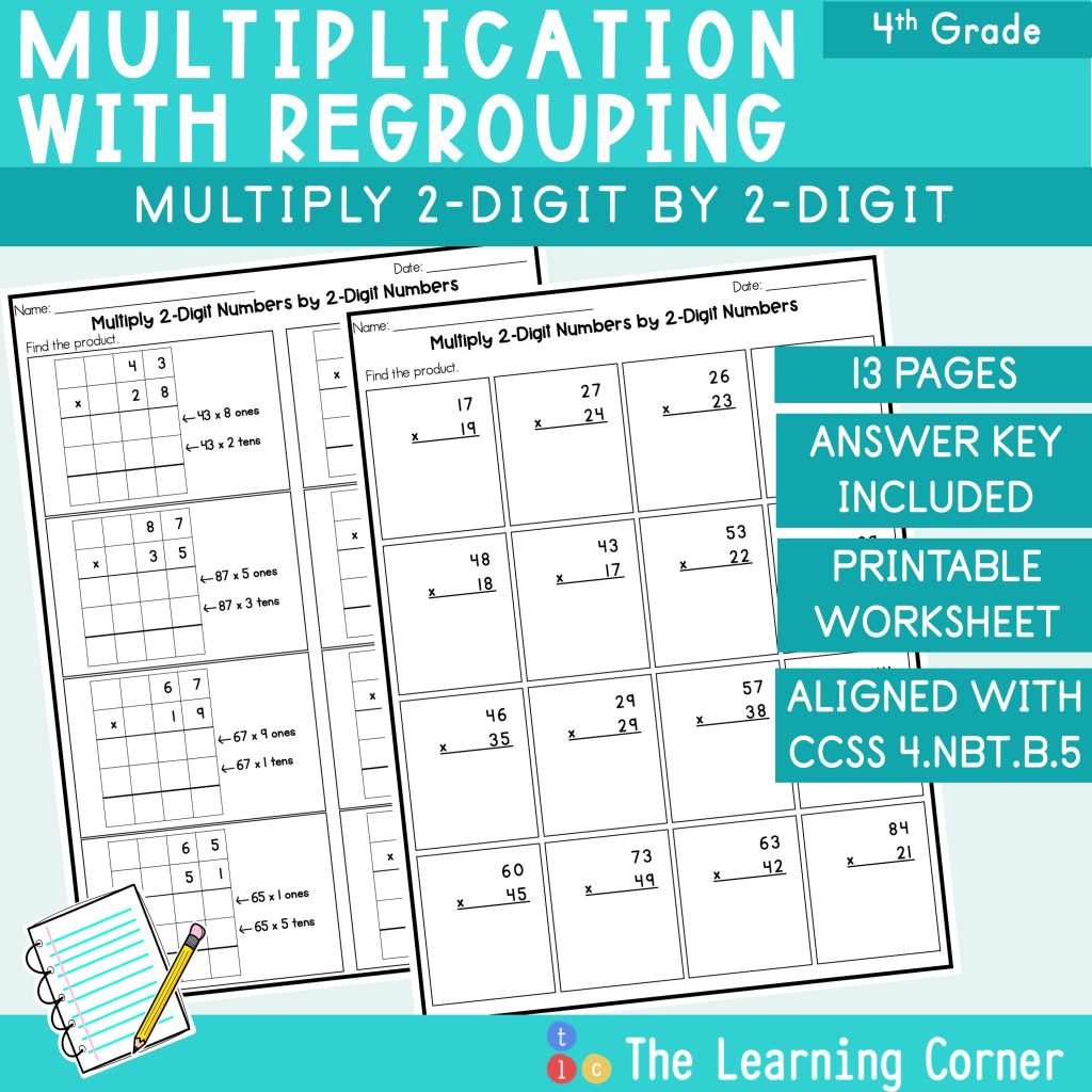 scaffolded multiplication with regrouping worksheet