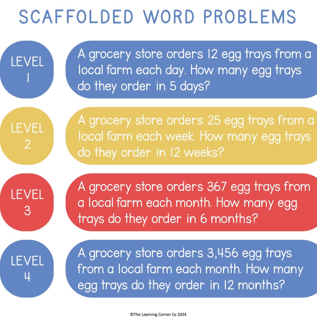 scaffolded word problems