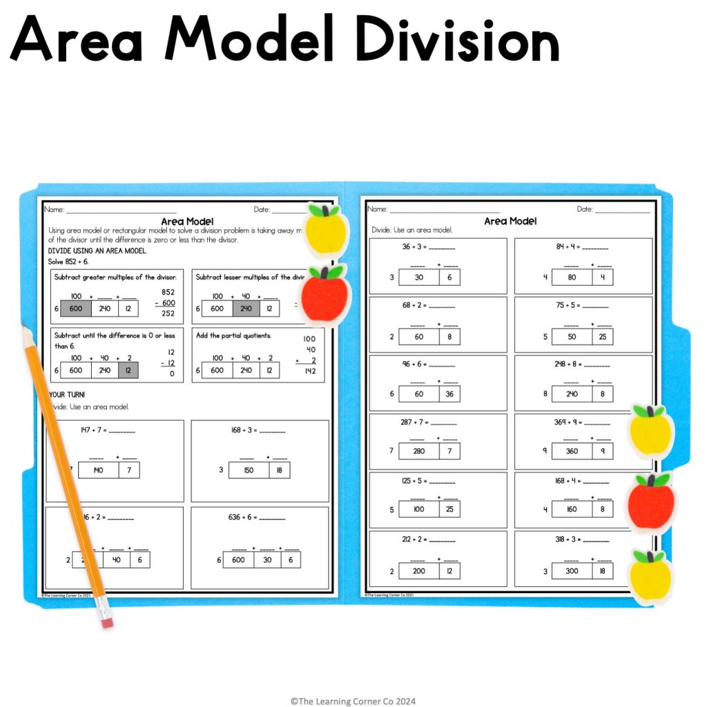 area model division worksheet