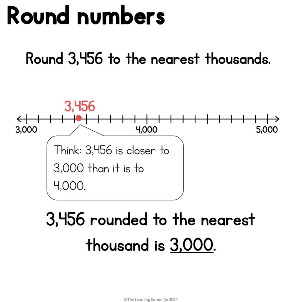 round numbers using number lines